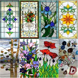 Wall Stickers Window Film Frosted Stained Glass Films Customised Privacy Static Cling Church Vintage Sticker Office Home Decor 230816
