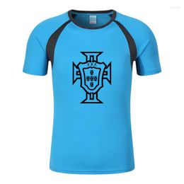 Men's T Shirts 2023 Summer Footballer Portugal Logo Printed Funny Personality Tops Casual Cotton Loose Solid Colour Short Sleeves