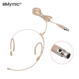 Microphones Upgrade Version Electret Condenser Headworn Headset Microphone Double Ear Hanging 4 Pin XLR TA4F For Shure Body Pack Thick Cable 230816