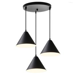 Pendant Lamps Modern Nordic Lights Simple Black Minimalist Hanging 3 Heads E27 Edison Bulb For Kitchen Dining Bedroom