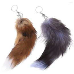 Keychains 2pcs Furry Tail Key Chain Handbags Purse Charms Decorative Hanging Decor