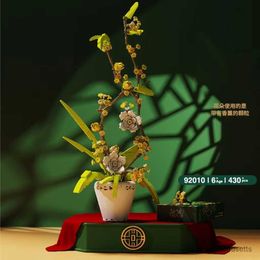 Blocks MOC Osmanthus Fragrans Orchid Flowers Building Blocks Flower Bouquet Succulents Potted Plants B Toys kids For Adults Gifts R230817