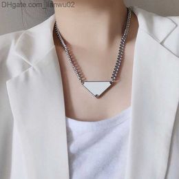 Pendant Necklaces Wholesale Luxury Pendant Necklace Fashion for Man Woman Inverted Triangle Letter Designers Brand Jewelry Clavicle Chain Necklaces Z230819