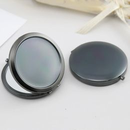 Jewellery Pouches 1pcs Black Pocket Mirrors Metal 70mm/65mm Blank Round Compact Mirror For DIY Girl's Women Cosmetic Makeup Beauty Tools