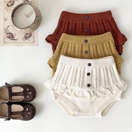 Shorts 0-4Yrs Knit Baby Autumn Clothes Toddler Girls Ruffle Bloomers Infant Children Clothing
