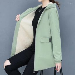 Women's Trench Coats Hooded Cotton Padded Jacket And Velvet Warm Autumn Winter Windbreaker 2023 Fashion Products