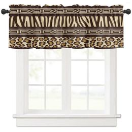 Curtain African Leopard Print Brown Short Curtains Kitchen Cafe Wine Cabinet Door Window Small Home Decor Drapes