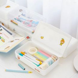 Transparent Pencil Case Versatile Storage Organiser For Students Spacious Stationery Box Boys Girls Heavy Duty Pen