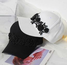 Ball Caps 202303-shi Ins Drop Spring Beaded Lace Flowers Lady Baseball Hat Women Leisure Visors Cap