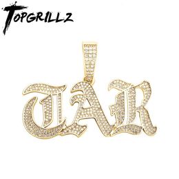 Chokers TOP Custom Letters Old English Name Pendant Necklace Micro Pave CZ Stone Hip Hop Fashion Jewelry Gift 230817