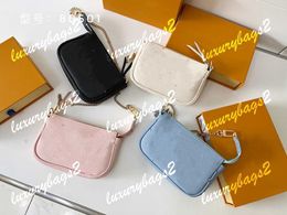 Mini POCHETTE ACCESSOIRES Luxury Designer Bag By The Pool Women Chain Shoulder Bags M80501 15.5cm Emboss 4 Colors Small Crossbody
