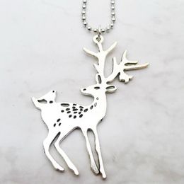 Pendant Necklaces Fashion Tibetan Silver Christmas Deer Sika Choker Charm Short Long DIY Necklace Factory Price Handmade Jewellery Bijoux