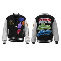 Men's Jackets 23SS High Street Black Saint Michael Baseball Men Women Quality Round Neck Embroidery Jacket Coat Hip Hop 230816