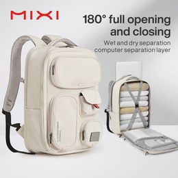 School Bags Mixi Outdoor Backpack Women Travel Bag 18 Inch Men Rucksack Waterproof Laptop White Black Blue 230817