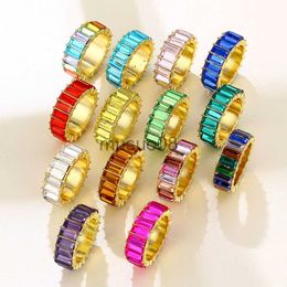 Band Rings Fashion Luxury Crystal Rhinestone Ring for Women Girls Men Multicolor Anillo Party Gift Statement Jewellery J230817
