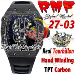 RMF 27-03 Herren Watch Real Tourbillon Mechanische handwickelnde schwarze Tpt