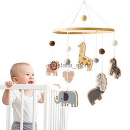 Baby Rattle Toy 0-12Months Wooden Newborn Forest Animal Shape Music Box Bed Bell Hanging Toy Holder Bracket Crib Toy Gift HKD230817