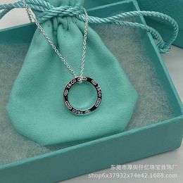 Designer Brand 1837 Versione superiore Circular Circular Necklace Tiffays S925 Sterling Silver Fashion Minimalist Collarbone Chain