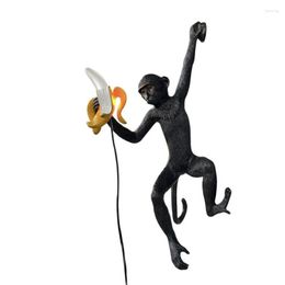 Wall Lamp Banana Monkey Resin Lamps Nordic Aisle Hallway Bedroom Design Living Room Decoration Animal Sconces Lights Fixtures