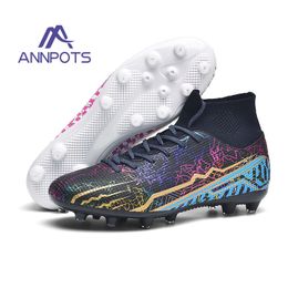 Dress Shoes Professional Anti-Skid Wear-Resistant High Top FGTF Men's Soccer Shoes Training Shoe Children's Football Boots Outdoor Sneakers 230816