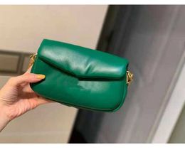 Top Designer Bubble Supper Soft Leather Shoulder Bags Letter Buckle Baguettes Free Ship Pure Color Cross Body Famous Women Handbags Fashion Wallet French minority