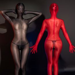 Sexy Set Sexy Oil Shiny Full Body Zentai Bodysuit for Women SM Tight Catsuits Jumpsuits Erotic Lingerie Sex Porn Role Play Costumes 230817