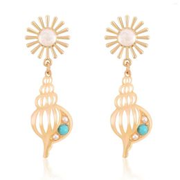 Dangle Earrings Chicgrowth Stainless Steel Gold-color Sea Snail Boho Jewellery For Women Wholesale Jewelry