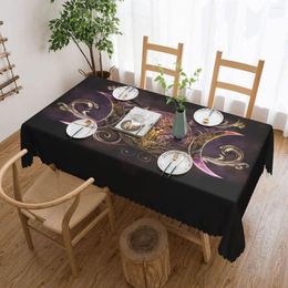 Table Cloth Rectangular Fitted Triple Moon Goddess Midnight Shimmer Oilproof Tablecloth Outdoor 40"-44" Cover