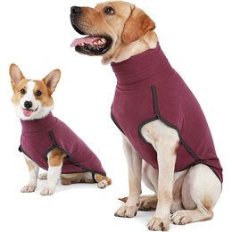 Dog Apparel Winter Warm Dog Sweaters Stretch Fleece Pullover Soft Sweatshirt Dog Jacket with High Necked Dog Clothes for Medium Large Dogs 230816