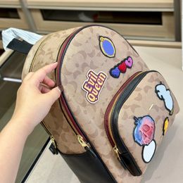 luxury backpack women designer book bag men travel mini backpacks Vintage Print Leather School Bag Bookbag Shoulder Strap Handbag