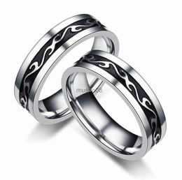 Band Rings New Stainless Steel Domineer Men'S Ring Fashion Personality Titanium Steel Dragon Ring J230817