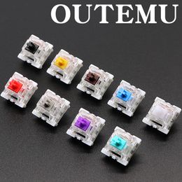 Keyboards Outemu Switch for Keyboard 3Pin Linear Tactile Clicky Silent Switches for Mechanical Keyboards Gray White Red Blue Gaming Switch 230817