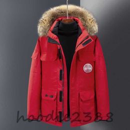 red Canadian designer down jacket Far levy goose down jacket men's Canadian Parka 90% white duck down mink collar couple coat size:S-5XL