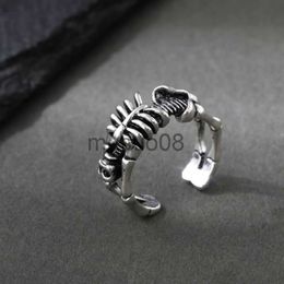 Band Rings Vintage Skull Bones Rings For Men Adjustable Opening Punk Evil Rings Jewellery Anime Retro Hip Hop Halloween Party Gifts J230817
