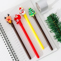 4pcs Santa Claus Snow Man Gel Pens Christmas 0.5mm Black Ink Neutral Kawaii Stationery Kids Gifts Office School Supplies