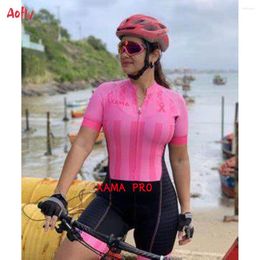 Racing Sets 2023 XAMA Pro Women's Triathlon Suit Clothes Cycling Skinsuit Jumpsuit Kits Macaquinho Ciclismo Feminino GEL Maillot Mujer