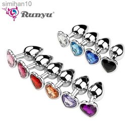 Anal Toys Heart-Shaped Base Metal Women'S Plug Anal Adult Couple Adule Anal Dildo Toy Stainless Steel Masturbator Men Anal Gay HKD230816