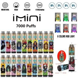 Imini 20 Regular Triple Cherry Flavours 7000 9000 puff Replacement Disposable Pod Vape Pen Electronic E-Cig Vapes Disposable E-Cigarette 850mAh Rechargeable Battery