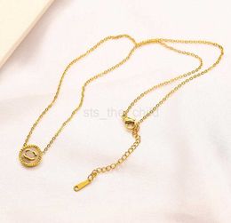 Anhänger Halsketten Designer Anhänger Halsketten Luxusmarkenbrief Edelstahl Halskette Mode Männer Frauen Goldbeschichtung eingelegt