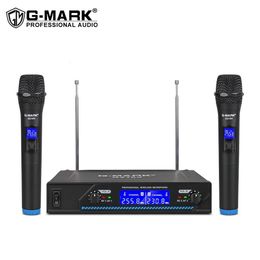 Microphones Wireless Microphone G MARK G210V Professional 2 Channels Handheld Karaoke Mic For Party Meeting Church Show Home 230816