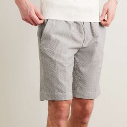 Designer Men Shorts Summer Italian Design Casual Short Pants Loro Piana Straight-Leg Striped Wool-Blend Shorts Beach Wear