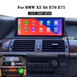 Android13 For BMW X5 E70 X6 E71 E72 2007 2008 2009 2010 CCC Radio Upgrade Navigation Radio Replacement Touch Screen CarPlay Android Auto Bluetooth WIFI 4G GPS Car dvd