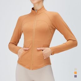 Active Shirts Long Sleeve Sports Jacket Women Zip Fitness Yoga Shirt Winter Warm Gym Top Activewear Running Coats Solid Workout Clothes