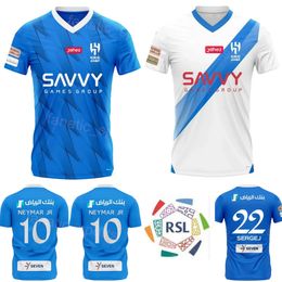 2023 2024 Soccer Al Hilal Saudi Jersey Men 10 NEYMAR JR 77 MALCOM 8 NEVES 22 SERGEJ 3 KOULIBALY 28 KANNO VIETTO LGHALO 43 AL-JUWAYR 16 AL-DAWSARI Football Shirt Kits