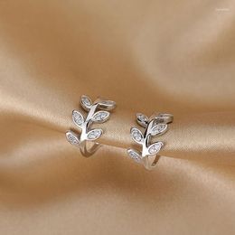 Backs Earrings 925 Sterling Silver Ear Cuff For Women Zircon Clip On Gold Earcuff Without Piercing Leaf Jewelry 618 Promotion