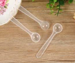 1g/2ml Clear Plastic Measuring Spoon for Coffee Milk Protein Powder Kitchen Scoop SN1356 LL