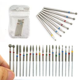 Seven Nail Tools Per Set Silver Grinding Head Tungsten Steel Diamond Nails Remover Grinding Machine Grindings Heads XG0186