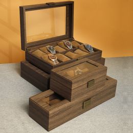 Jewelry Boxes Men's Wood Grain Watch Collection Box Mechanical Watch Box Organizer Jewelry Boxes and Packaging 230816