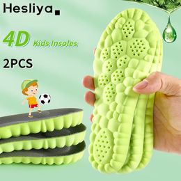 Shoe Parts Accessories High Elastic Kids Insoles Breathable for Sports Super Soft Soles Shock Absorption Antiodor Children Cushion 2PCS 230817