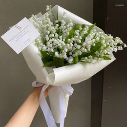 Decorative Flowers 6Pcs/Bundle Artificial Lily Of The Valley White Flower For Wedding Decoration Home Decor Fake Bouquet Ornaments